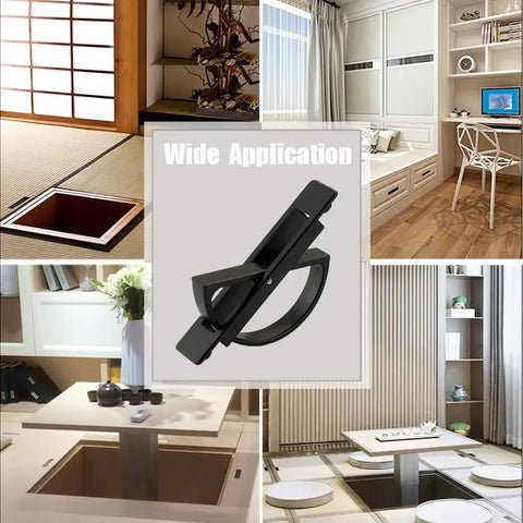 Fresh 2 Pack Invisible Cabinet Handles With A Smooth 180 Rotation Slick Zinc Alloy Frame Beefy Hidden Pulls For Dresser Drawers Wardrobes And Closet Storage In Matte Black Finish in various furniture settings.