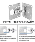 Installation guide for 8 Piece Hinge Repair Plate Kit In Brushed Stainless Steel For Cabinets With Mounting Screws And Bracket Set