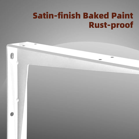 20 Inch Shelf Brackets Heavy Duty L Brackets With 880 Lbs Max Load 90 Degree Steel Bracket Set, satin finish detail