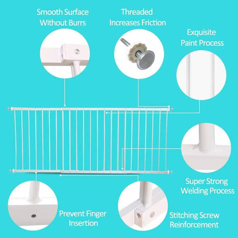 Details of Extra Wide Window Safety Gate For Home Use Kid And Pet Proof Pressure Mounted No Drilling Easy Install Fits 61.41-86.61 in