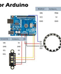 Wiring diagram for 5 Pack TCS3472 RGB Color Sensor Module with IR Filter I2C Interface for Arduino and STM32 development board.