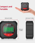 Heavy Duty Digital Angle Gauge With Freakin Precise Readings And Hella Strong Magnetic Backing optimized for rapid framing layouts, shown handheld.