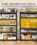 Beefy Five Tier Heavy Duty Metal Garage Shelving Unit With 1500 Lbs Capacity Adjustable Storage Rack Utility Metal Shelving in pantry