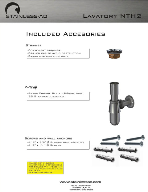 Top Tier Wall Mount Stainless Steel Bathroom Sink Commercial Trough Wash Basin Solid 304 Grade Steel Twin Station Setup Built Tough For The Daily Grind In Busy High Traffic Facility Spaces with included accessories.