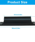 Black Aluminum Sash Lift Handle With 3.5 Inch Center-To-Center Hole Spacing showing dimensions of 90mm x 20mm x 20mm