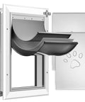 Heavy Duty Dog Door With Three Flap Design And Rust Proof Aluminum Frame For Smooth Indoor Outdoor Pet Access Built Dang Tough, showing flaps and frame.
