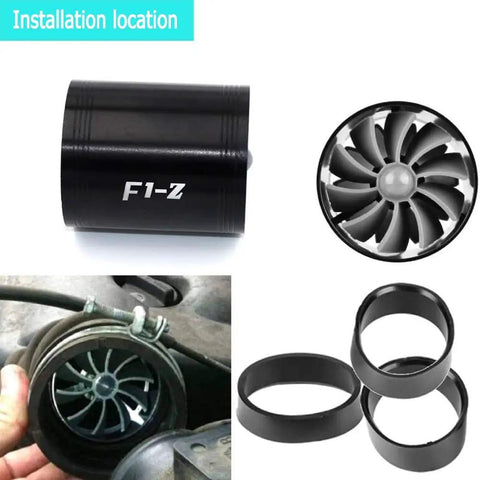2.5 Inch Car Air Intake Turbonator with Dual Fan Turbine Delivers Serious Horsepower Boost and Gas Saver Performance