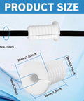 4 Pack Of Hella Flexible White 3/4 Inch Silicone Cable Grommets For Starlink shown with size dimensions, ideal for cable protection.