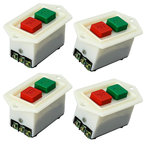 Heavy Duty Push Button Switch 380V With Lockable Transparent Cover Flush Mount For Machinery And Power Tool Control Panels Built For Tough Jobs, Industrial Grade, Easy Maintenance Access, Secure Lockout, red green ON/OFF buttons