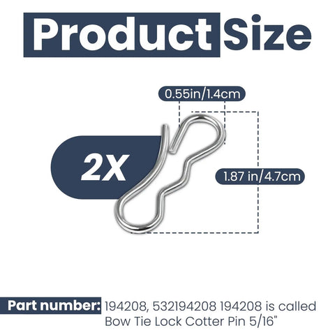 Deck Clip Set Go To Bow Tie Lock Cotter Pins Kit Includes Eight 194209 Pins And Two 194208 Pins Seven Sixteenths And Five Sixteenths