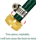 Brass Garden Hose Repair Connector 5/8 Barb To 3/4 GHT Female Adapter For Leak Free Connection Rust Resistant And Built Tough For Quick Hose Fix And Easy Backyard Setup attached to hose with clamp