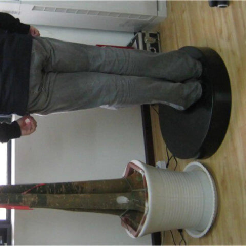 Quiet 360 Degree Turntable For 3D Scanning And Product Photography Bidirectional Rotating Platform with person standing on it