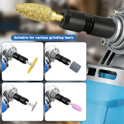 Heavy Duty Grinder Adapter Kit for angle or die grinders with 5/8-11 arbor, showing various attachments for grinding and polishing