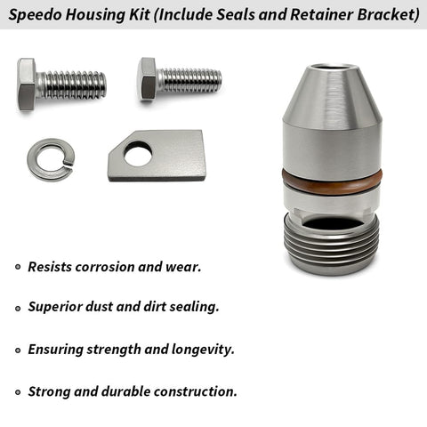 19 Tooth Speedometer Driven Gear And Housing Kit For GM TH350 With Seals And Retainer Bracket White Finish For Classic GM TH350 Turbo 350 Transmissions Restore Accurate Speed Readings
