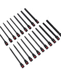 Heavy Duty 3/8 Drive Long Impact Hex Bit Socket Set With 20 Piece SAE Metric Sizes In Premium S2 Steel Extended Bits For Tough Jobs And Heavy Machinery That Will Rock Your World, 20-piece long hex bit sockets