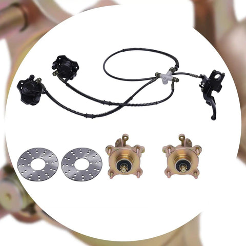 Go Kart ATV Front Wheel Hub Assembly With 4 Studs Steering Knuckle Brake Caliper And Rotor Disk Compatible With 125cc To 250cc Quad
