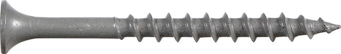 50 Count Exterior Deck Screws Size 8 by 2 Inches With Phillips Drive Gray Ceramic Coated Rust Resistant Fastener close-up view.