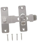 Stainless Steel Sliding Barn Door Lock And Latch Heavy Duty Rotating Hasp With Secure Gate Bolt, includes screws.
