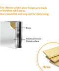 Solid Chrome Shower Glass Clamp, Heavy Duty Brass Clip For Frameless Panels, Fits 5/16 To 3/8 Inch Glass, No Sweat Setup Bathroom Partition Bracket, top view showing brass and polished chrome finishes.