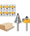 Heavy Duty Rabbet Router Bit Set With 6 Interchangeable Bearings And Multi Shank Tenon Cutter, includes various cutter sizes.