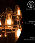 LED Edison Bulbs Dimmable Amber Glass Warm 2700K Antique Vintage Style Filament Light Bulbs 40W Equivalent E26 Base 6 Pack