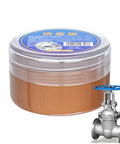 Copper Anti Seize Heatproof Lubricant in jar beside a metal valve, Waterproof Copper Paste for Metal Assembly, Rust Prevention