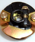 Close-up of Flex Coupling Disc For Steering Column To Gearbox Fits 1967 To 1979 Nova And 1967 To 1976 Camaro, brass and steel components