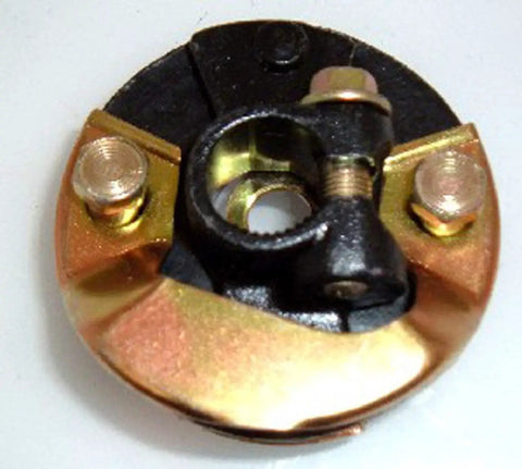 Close-up of Flex Coupling Disc For Steering Column To Gearbox Fits 1967 To 1979 Nova And 1967 To 1976 Camaro, brass and steel components