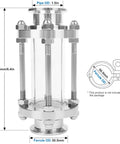 JMCOLMT in-line sight glass, stainless steel, 1.5 in tri-clamp, straight-flow, front view