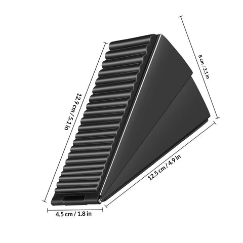 Heavy Duty Door Stopper Wedge With Non Slip Black Rubber Base Made Of Zinc Alloy Keeps Doors From Slamming And Protects Walls Adjustable Height