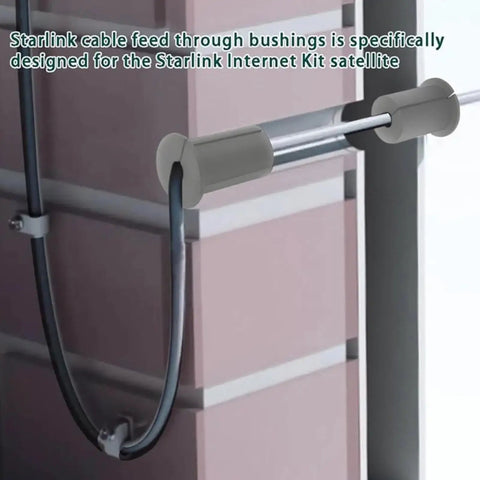 Jiawu Cable Routing Kit With 10pcs Silicone Wall Grommets For Series Wires, Durable Antenna Guard And Wire Organizer In Grey That Keeps Your Setup Neat And Protected From Wear And Tear Like A Boss. Grey silicone wall grommets routing cable through siding for Starlink setup