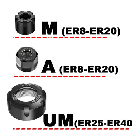 Cnc Er25 Er32 Collet Chuck Extended Milling Lathe Holder heavy duty clamp nuts for ER8 to ER40 sizes with precision grip.