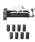Level Up Your Shop With This Straight Fire 360 Degree Laser Rotary Roller And 8 Piece Riser Pads Kit For Ray 5 Engraver with wine glass and riser pads.