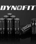 12x1.5 Lug Nuts 6 Spline Extended ET Closed End 24 Pc Set M12x1.5 black metallic shown in group with logo background