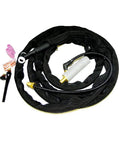 200 Amp TIG Welding Torch WP-26F Flexible Head Air Cooled Complete Package With 25 Ft Power Cable Hose Dinse 35-50 Solid Pin Cable Adapter