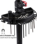 Heavy Duty Bike Repair Stand For Mountain And Road Bikes with magnetic tool tray and rotatable design for easy access.