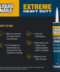 Instructions for using Extreme Heavy Duty Construction Adhesive 10 Oz That Binds In Extreme Temps All Weather