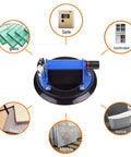 Heavy Duty 8 Inch Glass Suction Cup With Metal Handle, ideal for lifting glass, tiles, marble, and handling bathtubs.