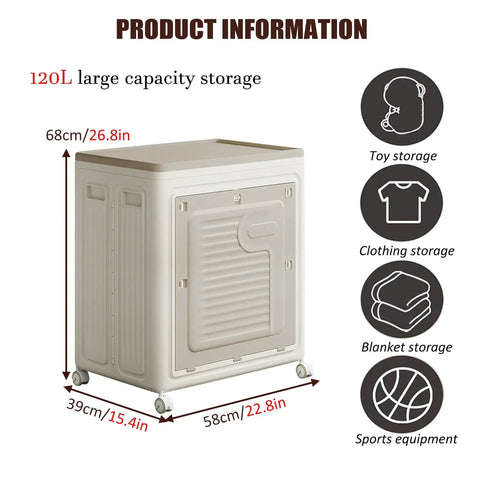 Super Chunky Foldable Storage Bin With Smooth Rolling Wheels And Secure Flip Lid For Clothes Bedding And Home Closet Organization Clutter Crushing Daily Go To