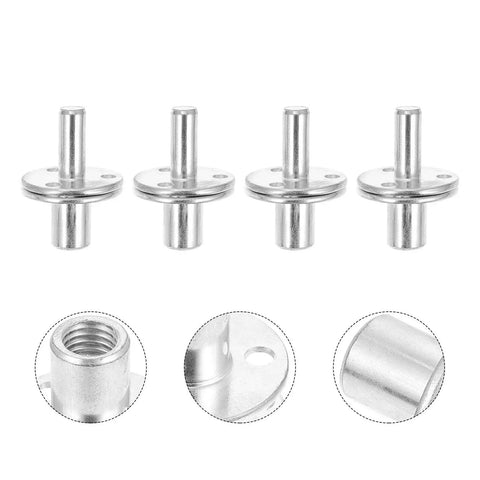 5 Set Silver Iron Bed Column Connector Kit For Sofa Legs And Cabinet Legs, Thickened Furniture Parts with detailed view of connectors.