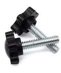 1/4-20 Threaded Knurled Thumb Nuts With Black Knobs For Quick Clamping, Durable Grip Screws Featuring Hex Star Pattern, 10 Piece Set