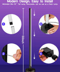 Assembly process of 2 Pack Dope RGBIC LED Floor Lamp With App Control and Remote Smart Floor Lamps shown in steps