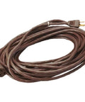 40 Foot Round Vinyl Extension Cord For Indoor And Outdoor Use Brown Heavy Duty 13A 125V UL Listed Outdoor Rated SJTW A Construction