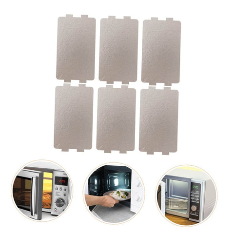 Six Pack Microwave Mica Sheet Heat Insulation Cover Fireproof Waveguide Plate For Microwave Oven shown with installation examples
