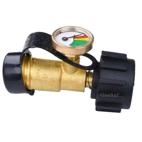 Propane Tank Gauge Level Indicator For 20 To 40 Pound Tanks With QCC1 Type1 Connection Easy Read Color Coded Dial visible