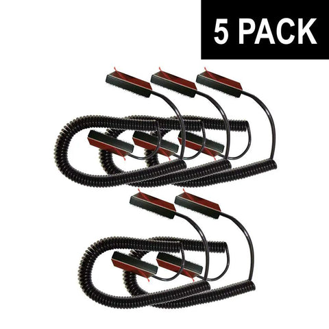 5 Pack Universal Coiled Security Cable Tether For Remotes With Hook And Loop Fastener Tape And Double Sided Adhesive