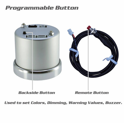 Front view: Bezel oil pressure gauge kit, 52mm, 0–100 psi, black bezel with clear lens and silver ring, includes 1/8 BSPT sensor.