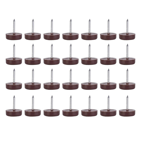 Heavy Duty Durable Plastic Furniture Glides For Chairs Tables And Sofas With No Slip Nail Pads In Coffee Color 100 Pack Flat Surface
