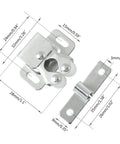 Five Pack Double Roller Door Catches For Cabinets And Cupboards With Screws Bronze Finish Mounting dimensions diagram
