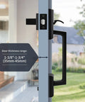 Front Door Handleset With Single Cylinder Deadbolt In Matte Black Zinc Alloy Lockset For Exterior Entry Reversible